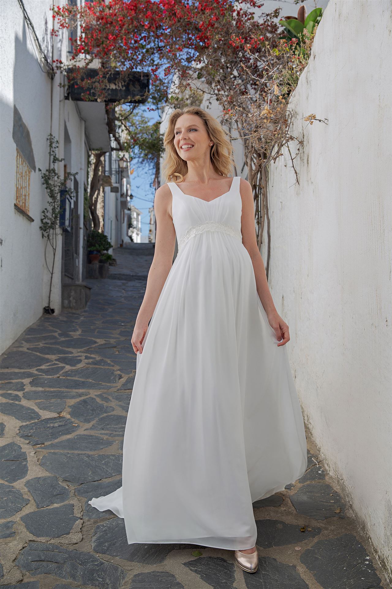 Brautkleid TRAUM Hochzeitskleid A-Linie Umstandskleid Weiß Ivory Spitze 34-54 