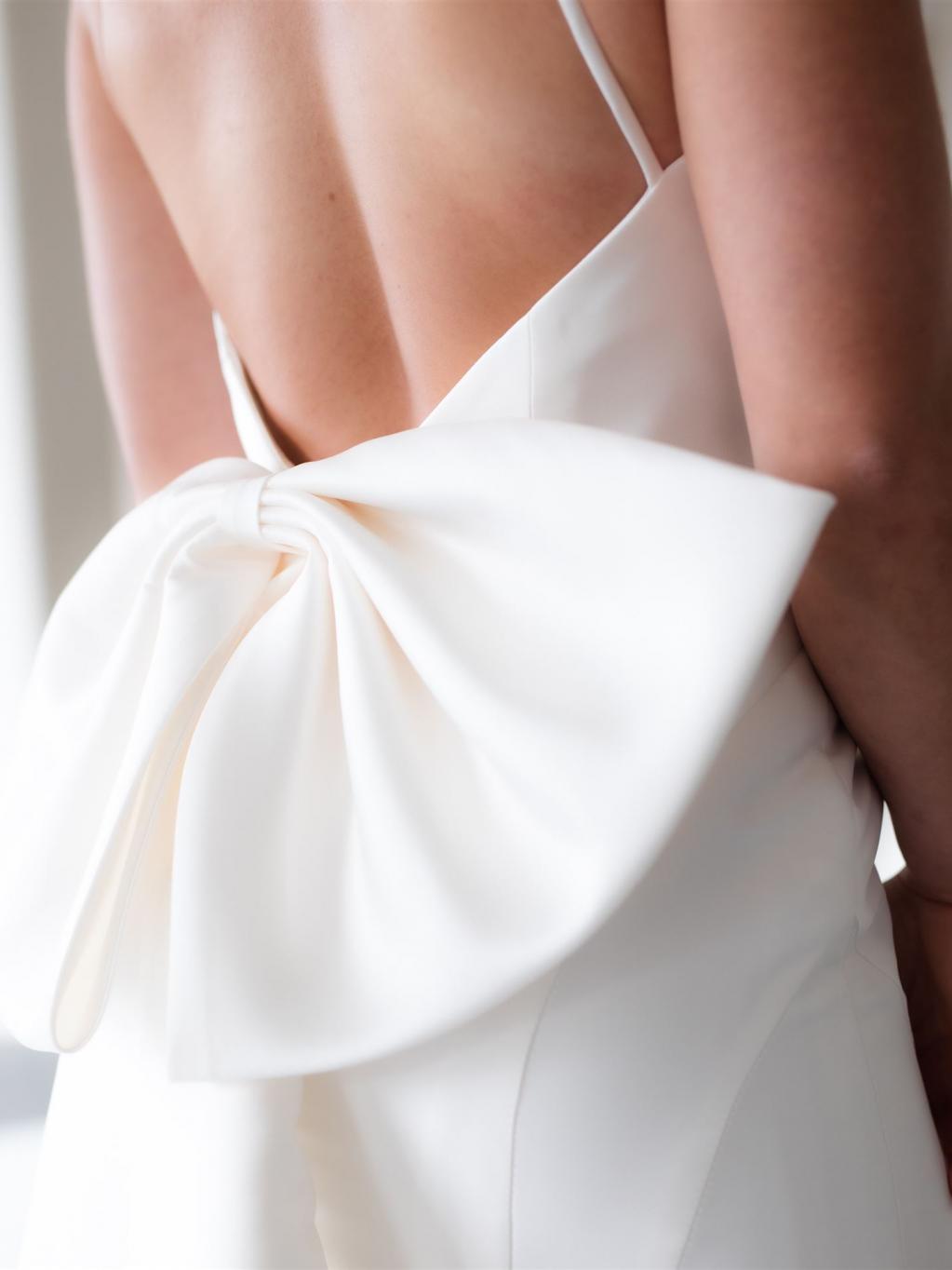 Elegant bow found on one of our gowns at Jarvis Couture